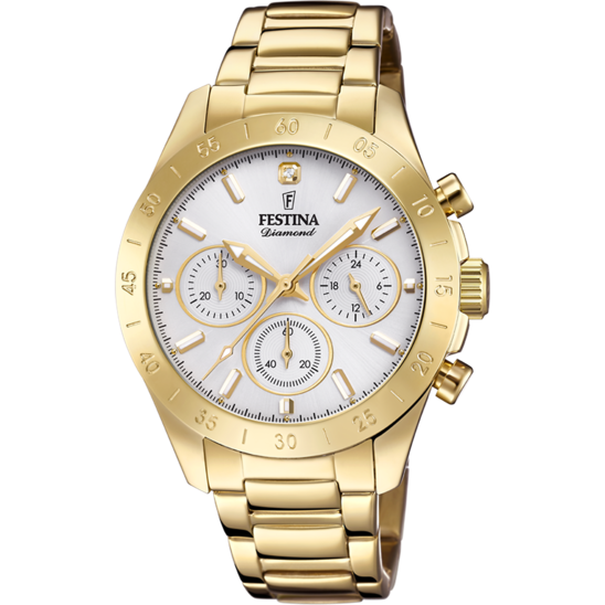 FESTINA BOYFRIEND WATCH F20400/1 SILVER STEEL STRAP, WOMEN'S