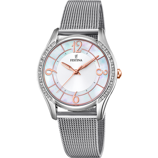 RELÓGIO FESTINA MADEMOISELLE F20420/1 MADREPÉROLA PULSEIRA DE AÇO, MULHER