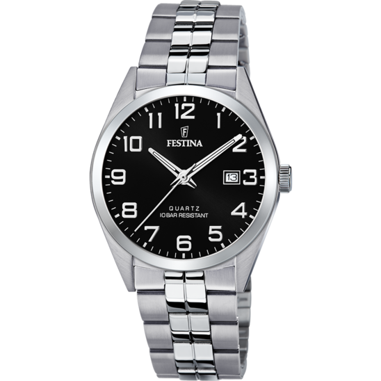 FESTINA HEREN ZWART CLASSICS STAAL HORLOGE ARMBAND F20437/4