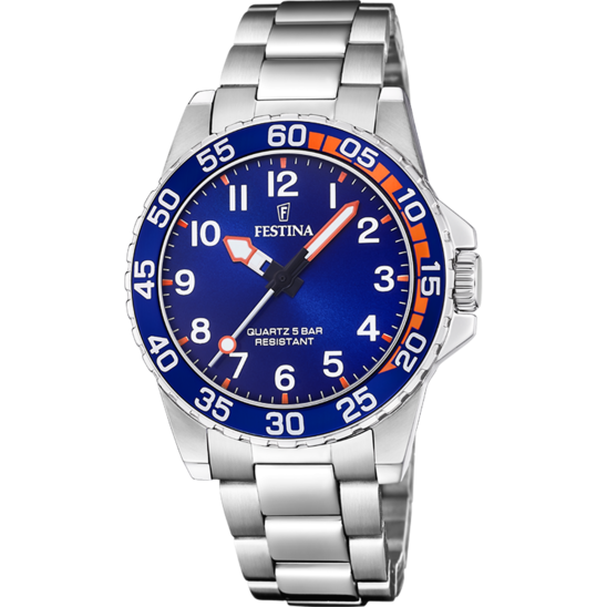 RELÓGIO FESTINA JUNIOR COLLECTION F20459/2 AZUL COM CORREIA DE AÇO, INFANTIL