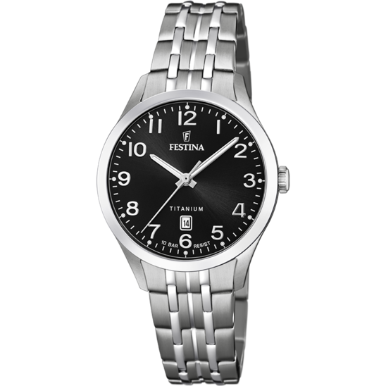 MONTRE FESTINA TITANIUM F20468/3 NOIR, BRACELET EN ACIER, FEMME