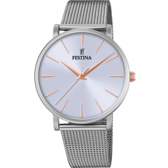 MONTRE FESTINA F20475/3 BLEU, BRACELET ACIER INOXYDABLE, FEMME