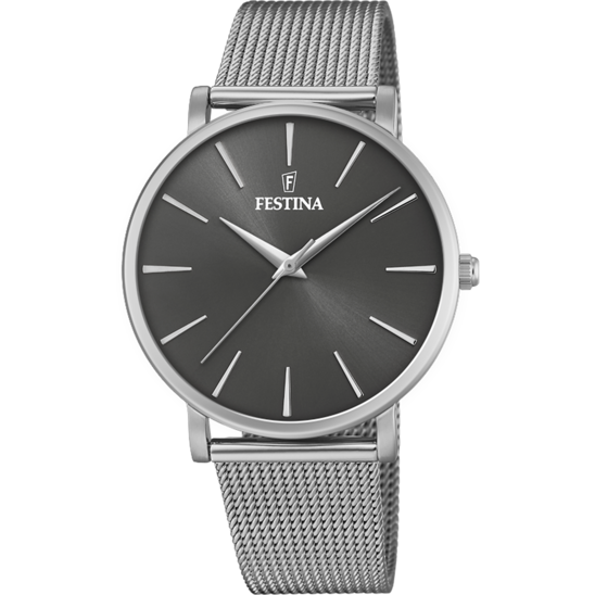 FESTINA BOYFRIEND WATCH F20475/4 BLACK STEEL STRAP, WOMEN'S