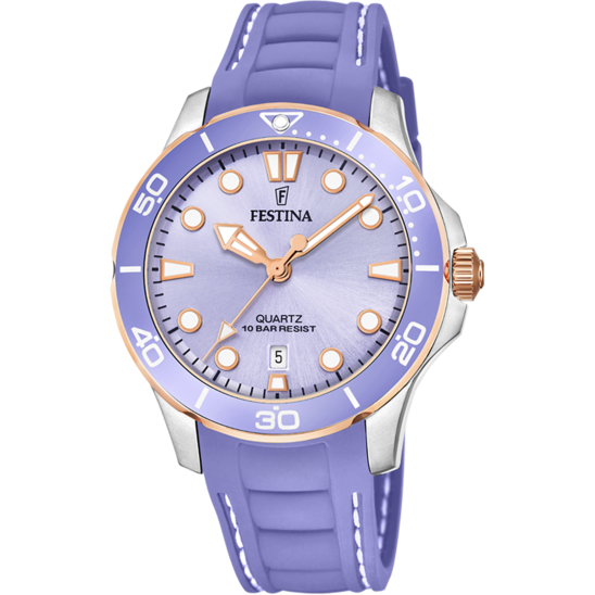 RELÓGIO FESTINA COLEÇÃO BOYFRIEND F20502/4 AZUL PULSEIRA DE BORRACHA, MULHER