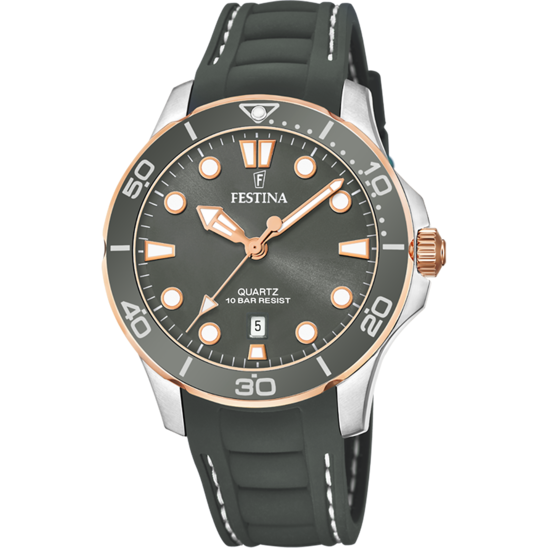 FESTINA WATCH F20502/5 GRAY RUBBER STRAP, WOMEN'S