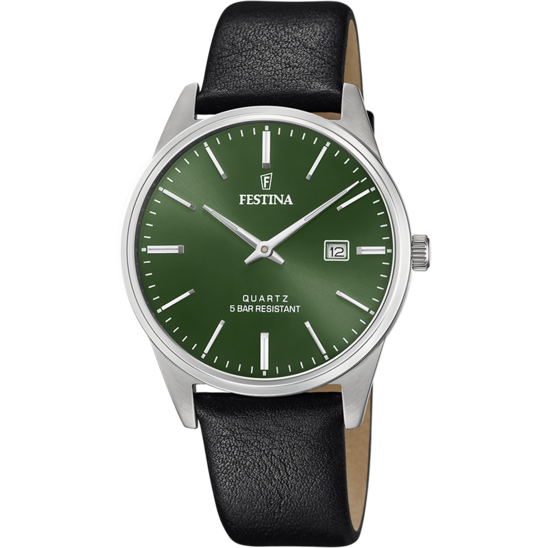 Reloj Festina Correa Clasico F20512/5 Verde Correa De Piel, Hombre