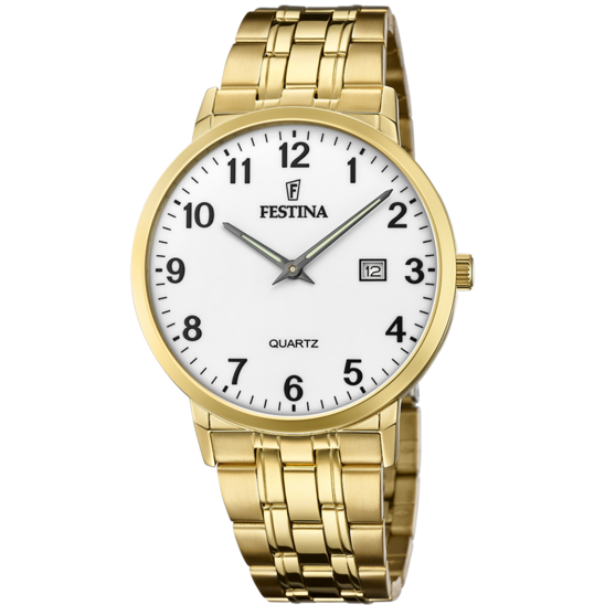 FESTINA CLASSICS WATCH F20513/1 WHITE STEEL STRAP, MEN