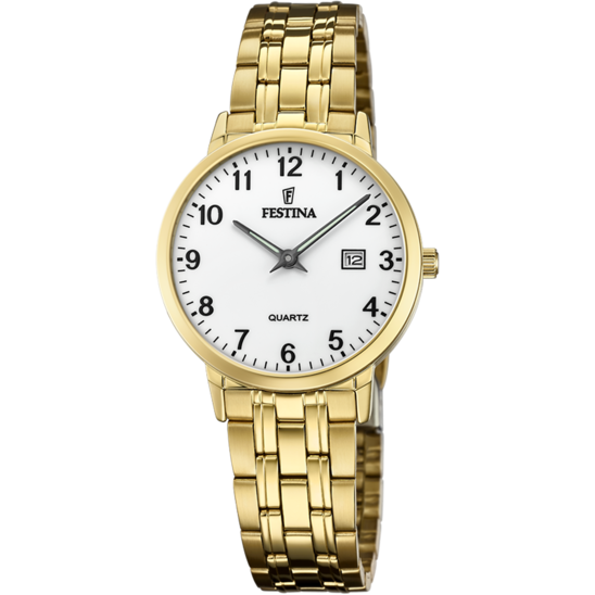 RELÓGIO FESTINA CLASSICS F20514/1 BRANCO COM CORREIA DE AÇO, MULHER