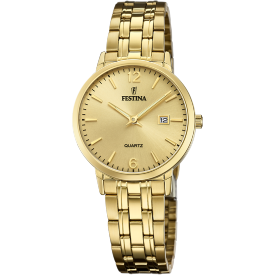 FESTINA CLASSICS WATCH F20514/3 CHAMPAGNE STEEL STRAP, WOMEN'S