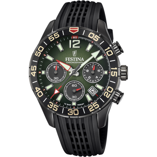 OROLOGIO FESTINA CHRONO SPORT F20518/2 VERDE CON CINTURINO IN GOMMA, UOMO.