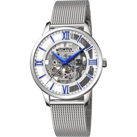 FESTINA AUTOMATIC WATCH F20534/1 SILVER STEEL STRAP, MEN'S