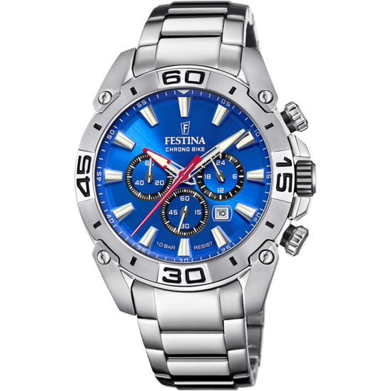 FESTINA HEREN BLAUW CHRONO BIKE 2021 STAAL HORLOGE ARMBAND F20543/2