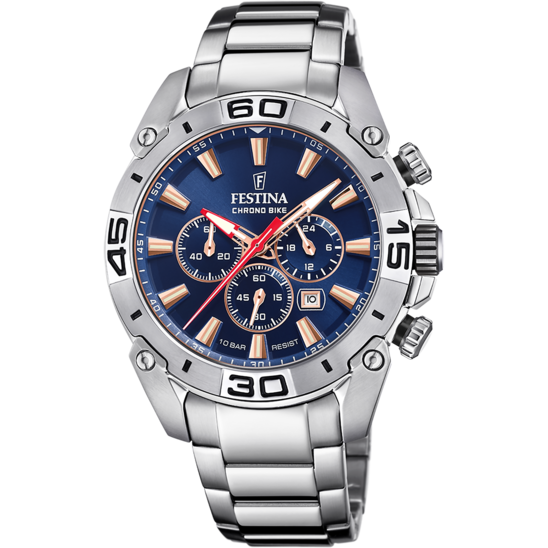 MONTRE FESTINA F20543/4 BLEU, BRACELET ACIER INOXYDABLE, HOMME