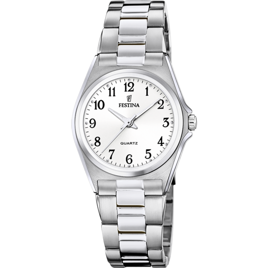 FESTINA CLASSICS WATCH F20553/1 WHITE STEEL STRAP, WOMEN'S