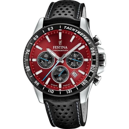 Reloj Festina Timeless Chronograph F20561/7 Rojo Correa De Piel, Hombre