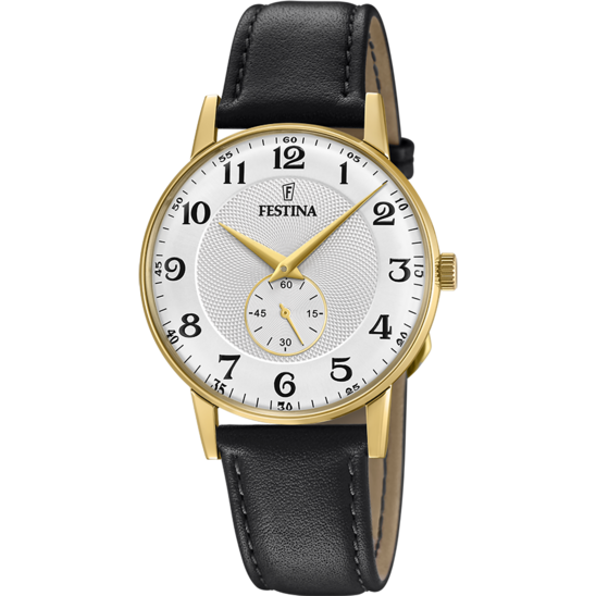 FESTINA HEREN ZILVER LEER HORLOGE ARMBAND F20567/1