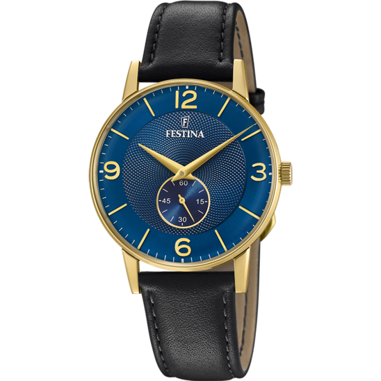 FESTINA HEREN BLAUW LEER HORLOGE ARMBAND F20567/3