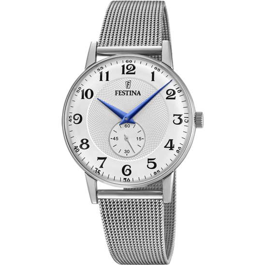 MONTRE FESTINA F20568/1 ARGENTÉ, BRACELET EN ACIER, HOMME