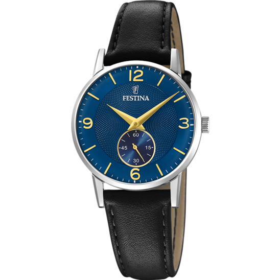 FESTINA WATCH F20570/3 BLUE LEATHER STRAP, WOMEN