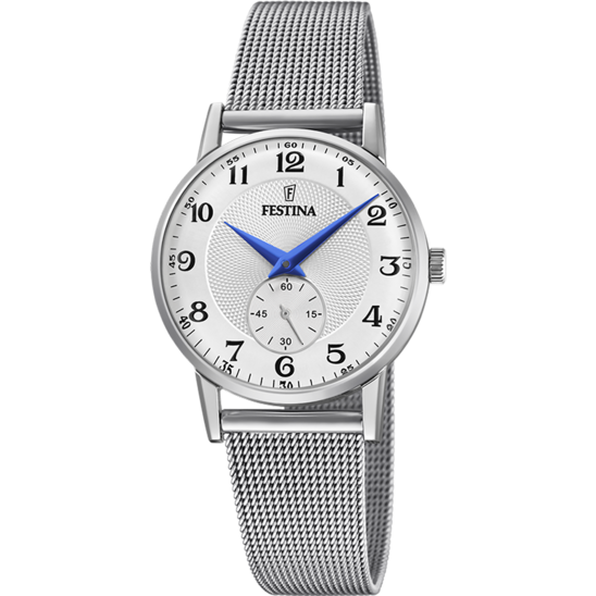 FESTINA DAMEN UHR RETRO F20572/1 WEISS, EDELSTAHL ARMBAND