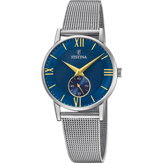 RELÓGIO FESTINA F20572/3 AZUL COM CORREIA DE AÇO, MULHER