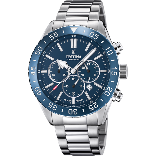 RELÓGIO FESTINA F20575/2 AZUL COM CORREIA DE AÇO, PARA HOMEM.