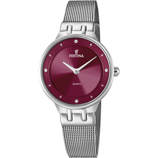 FESTINA WATCH F20597/2 WITH GRANATE STEEL STRAP, FOR WOMEN