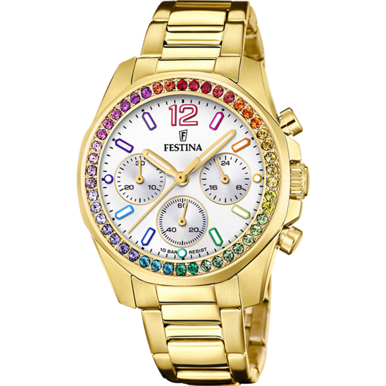 MONTRE FESTINA F20609/2 BLANC, BRACELET EN ACIER, FEMME