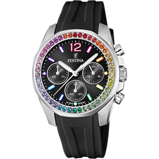 OROLOGIO FESTINA RAINBOW F20610/3 IN ACCIAIO NERO, DONNA