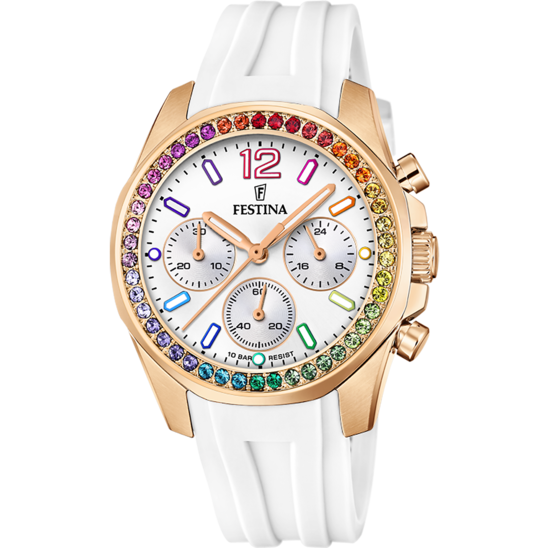 Reloj Festina mujer F20602/1 esfera gris plata correa de acero 316L color  IP rosa — Joyeria Pont