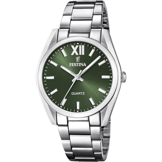 FESTINA WATCH F20622 4 ALEGR A COLLECTION GREEN STEEL STRAP WOMEN S