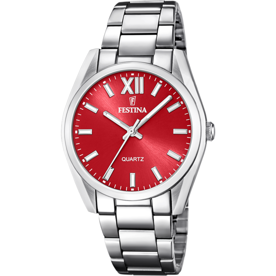 RELÓGIO FESTINA F20622/B COLEÇÃO ALEGRIA, CORREIA DE AÇO VERMELHO, MULHER.