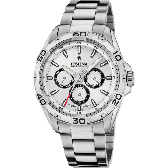 RELÓGIO FESTINA F20623/1 BRANCO PULSERA DE 316L DE AÇO INOXIDÁVEL, HOMEM