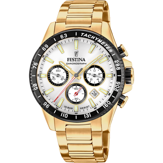 Reloj Festina Hombre Chrono Sport Dorado y Blanco Cronógrafo F20633/1