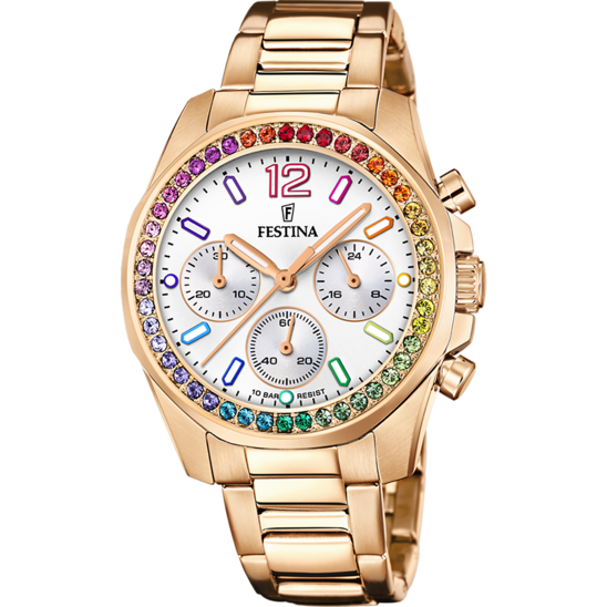 FESTINA RAINBOW WATCH F20639/2 WITH STEEL STRAP, WOMEN