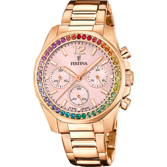 Montre Femme Festina Rainbow Rose En Acier F20639/4