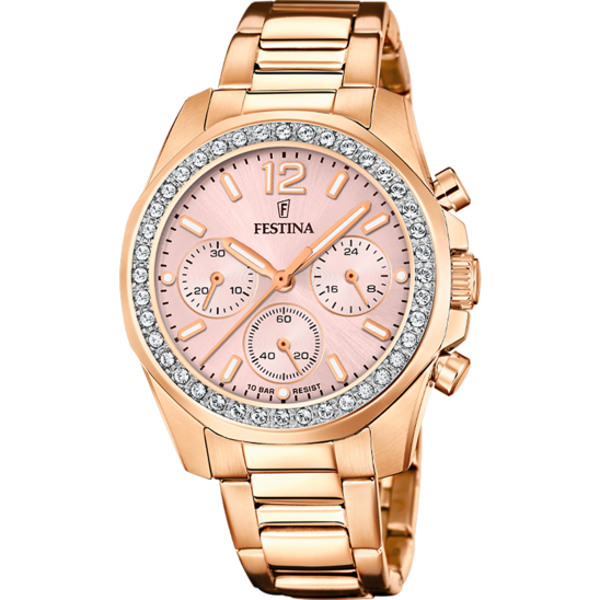 Montre Femme Festina Rainbow Rose En Acier F20639/6