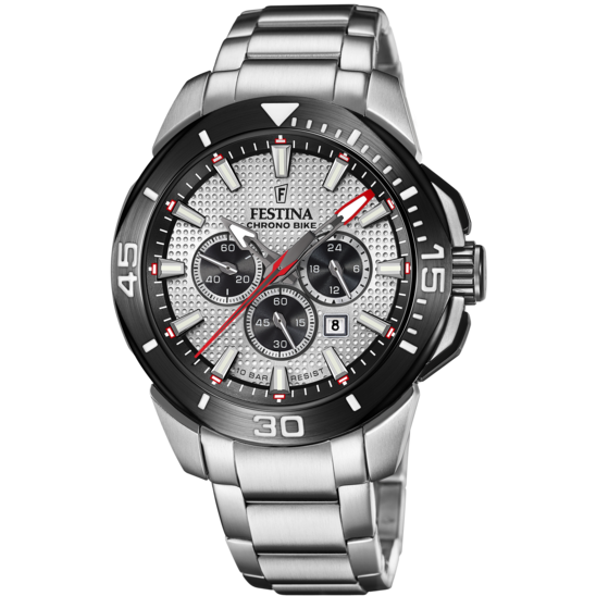 OROLOGIO FESTINA CHRONO BIKE F20641/1 GRIGIO CINTURINO IN ACCIAIO INOSSIDABILE 316L, UOMO