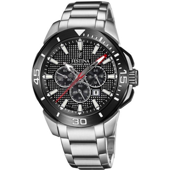 MONTRE FESTINA CHRONO BIKE F20641/4 NOIR, BRACELET EN ACIER INOXYDABLE 316L, HOMME