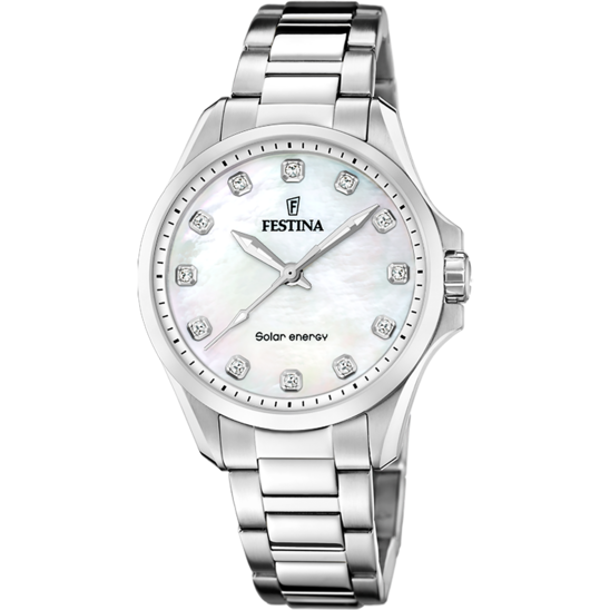 Festina Solar Energy F20654/1 Crema Acero Inoxidable 316l, Mujer