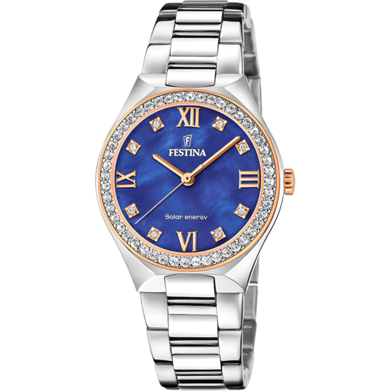 Reloj Festina Mujer F20506/2 Esfera azul correa malla milanesa azul