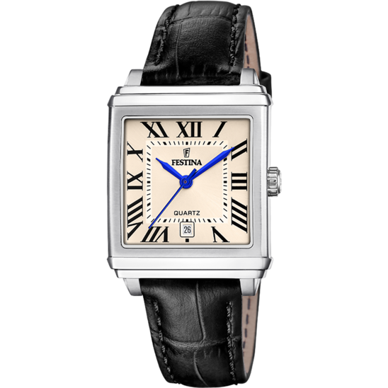 Reloj Festina On The Square F20682/7 Dorado Correa De Piel, Mujer