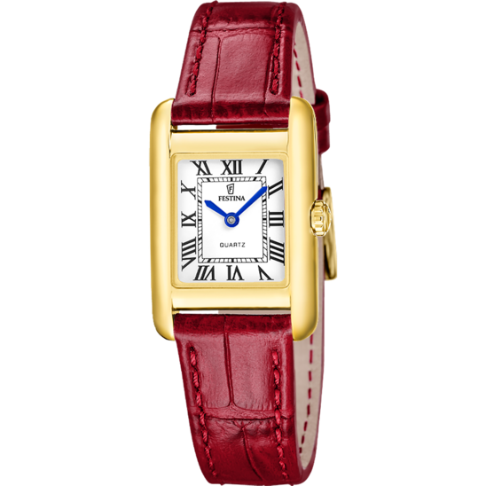 Reloj Festina On The Square F20774/1 Plateado Correa De Piel, Mujer