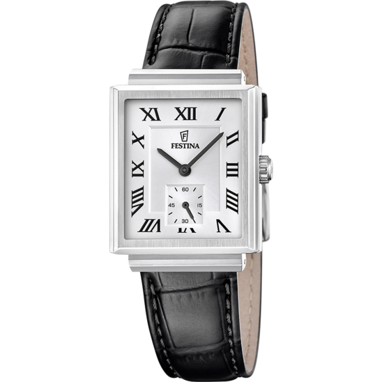 Reloj Festina On The Square F20775/1 Plateado Correa De Piel, Hombre