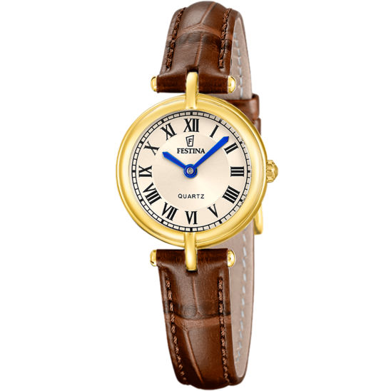 Reloj Festina Mademoiselle F20788/2 Dorado Correa De Cuero, Mujer