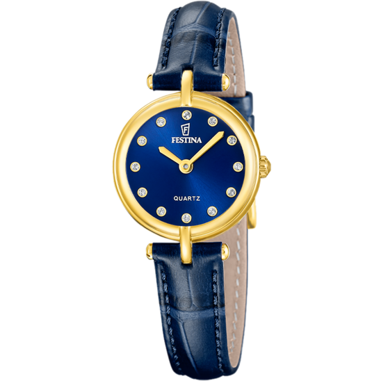 Reloj Festina Mademoiselle F20788/3 Azul Correa De Cuero, Mujer