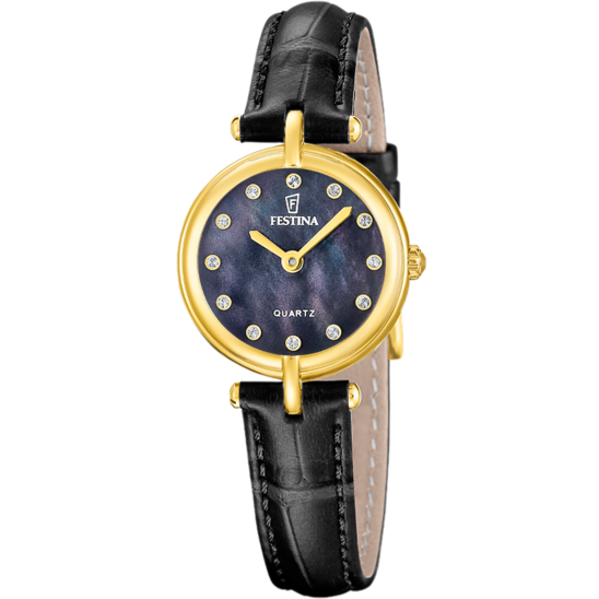 Reloj Festina Mademoiselle F20788/4 Negro Correa De Cuero, Mujer