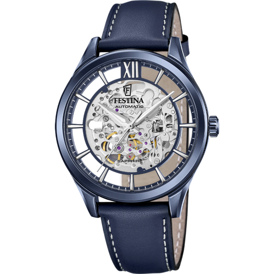 Reloj Festina Automatic F20795/1 Transparente Correa De Piel, Hombre
