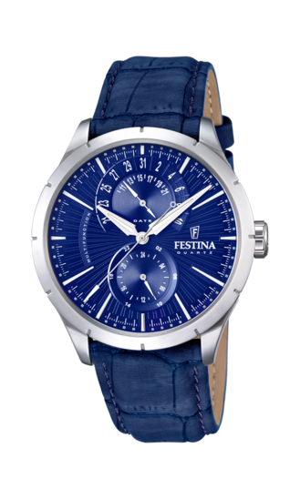 FESTINA RETRO WATCH F16573/7 BLUE LEATHER STRAP, MEN