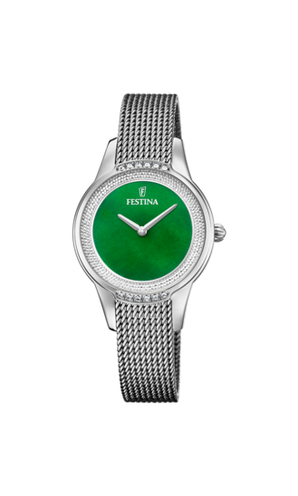 OROLOGIO FESTINA MADEMOISELLE F20494/7 VERDE CINGHIA ACCIAIO INOSSIDABILE 316L, DONNA